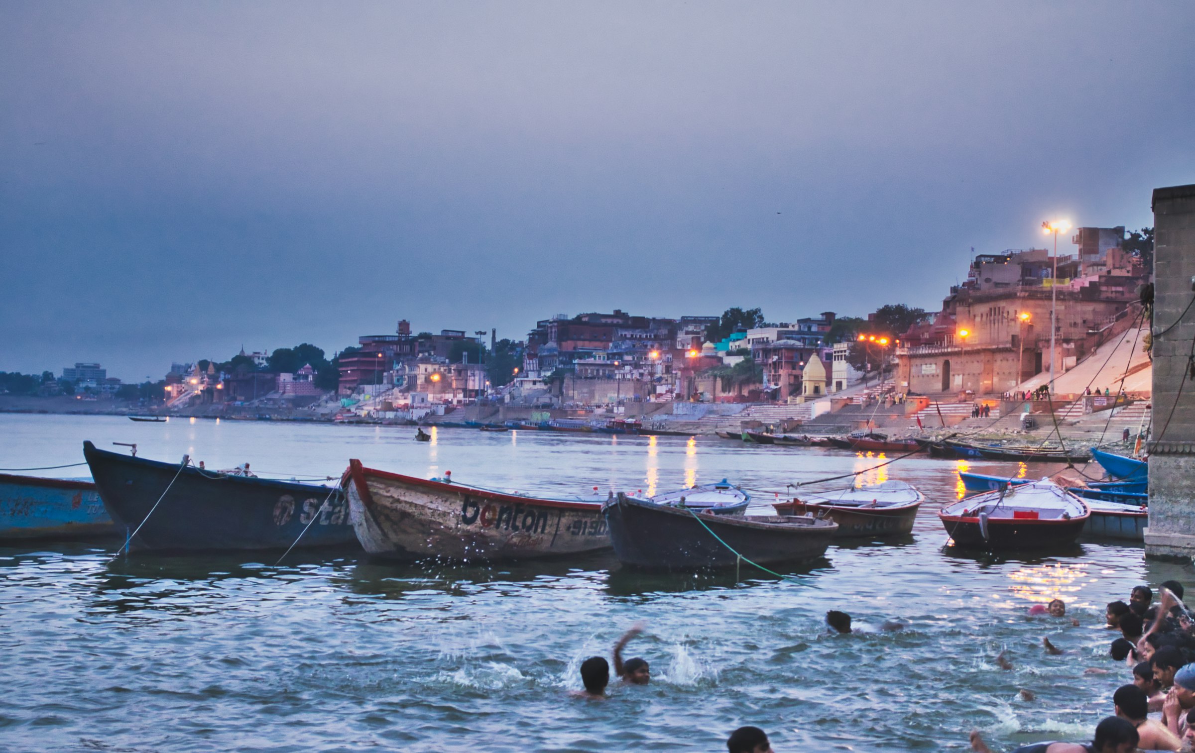 Ghats of Varanasi at dusk